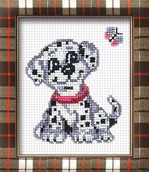 RL150 Riolis Cross Stitch Kit Dalmation Dog 5" x 6.25"; White Aida; 10ct 