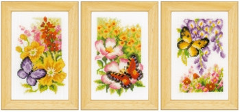 PNV155954 Vervaco Kti Mini Butterflies & Flowers (Set of 3)