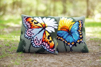 PNV156041 Vervaco Butterfly & Yellow Flower Cushion Right