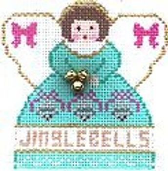 PP999AT Mini Angel Jingle Bells (Turquoise) With Stitch Guide 18 Mesh 3 x 3 Painted Pony Designs
