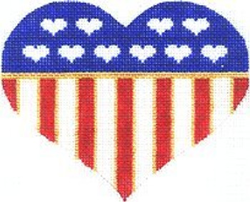 PP475US American Flag Heart 4 x 5 18 Mesh Painted Pony Designs