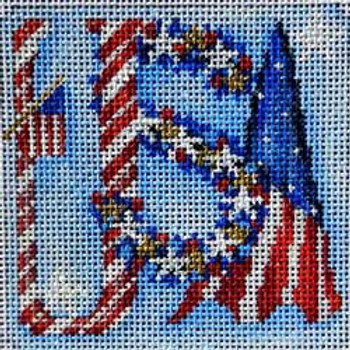 CT-1208 USA Ornament 3.25x3.25 18  Mesh Associated Talents