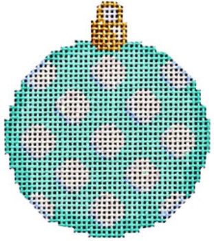 CT-1481A Aqua Coin Dot Mini Ball Ornament  2.25x2.5 18 Mesh Associated Talents 