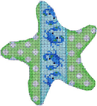 CT-1769 Dots/Blue Crabs Starfish Orna. 3.25x3.75 18  Mesh Ornament Associated Talents