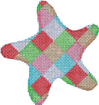 CT-1767 Harlequin Starfish Orna. 3.75x3.75 18 Mesh Ornament Associated Talents