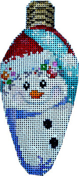 CT-1956 Snowman/Cap Christmas Light Bulb 2.25x4.75 18 Mesh Associated Talents 