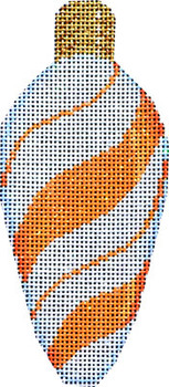 CT-1951O Orange Peppermint Swirl Light Bulb 2.25x4.75 18 Mesh Associated Talents 