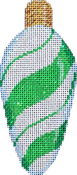 CT-1951G Green Peppermint Swirl Light Bulb 2.25x4.75 18 Mesh Associated Talents 