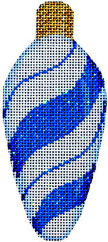 CT-1951B Blue Peppermint Swirl Light Bulb 2.25x4.75 18 Mesh Associated Talents 