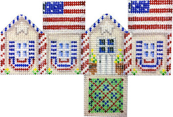 HH-453 Mini Cottage Americana 4.75x3.75 18 Mesh Associated Talents 