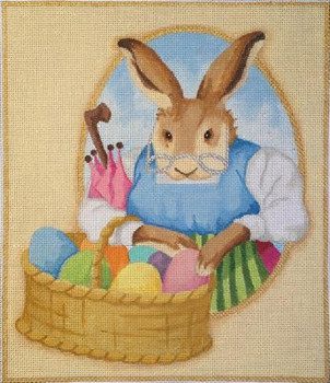 HO1420 Raymond Crawford Designs MOMMA BUNNY W/EGGS 8.75 x 10.0 18 Mesh