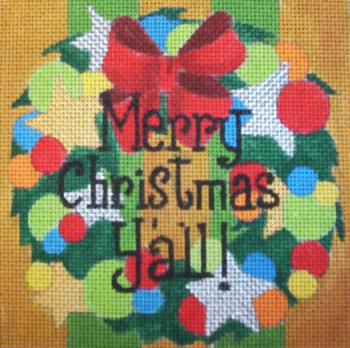 QT161 Raymond Crawford Designs 5 x 5 18 Mesh DECK THEM HALLS Y'ALL