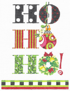 KCN9008 Small Ho-Ho-Ho 4.5" x 6.2", 18 Mesh KELLY CLARK STUDIO, LLC