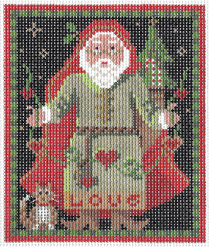 Santa KCN1322 Nordic Love 3.75" x 4.5", 18 Mesh With Stitch Guide KELLY CLARK STUDIO, LLC