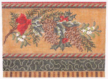 Stockings & Cuffs KCN1624C Pine Bough Stocking Cuff 10" x 8.5", 14 Mesh KELLY CLARK STUDIO, LLC