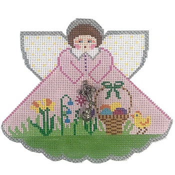 PP996EY Angel With Charms Easter Chick (pink) 18 Mesh 5.25x4.5 Painted Pony Designs