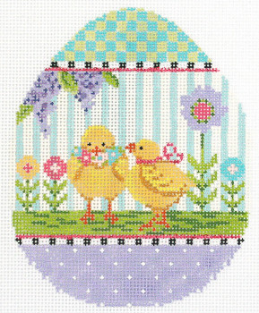 KEA03-18 Pair O' Chicks Egg 4" x 5", 18 Mesh  KELLY CLARK STUDIO, LLC