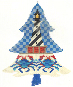 KCNT40-18 Coastal Lighthouse Tree 3.75" x 4.5" 18 Mesh KELLY CLARK STUDIO, LLC