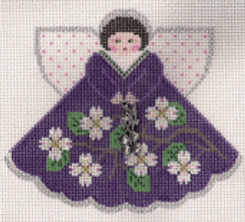 PP996EW Angel With Charms Dogwoods (Purple) 18 Mesh 5.25x4.5 Painted Pony Designs