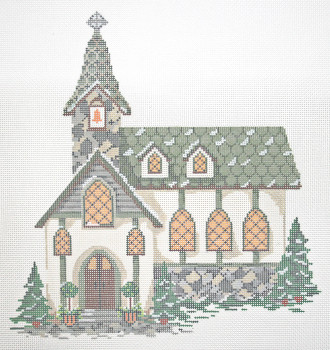 KWV13-18 Old Stone Church 8.5" x 9.25" 18 Mesh KELLY CLARK STUDIO, LLC