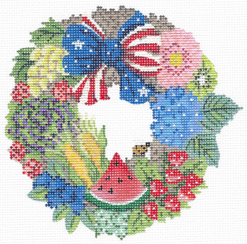 KCW201-18 Summer Independence Wreath 5.5" x 5", 18 Mesh KELLY CLARK STUDIO, LLC