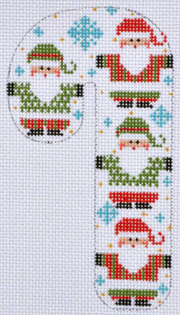 CH-245 Santas Candy Cane 2 ¾ x 5 ¼ 18 Mesh CH Designs