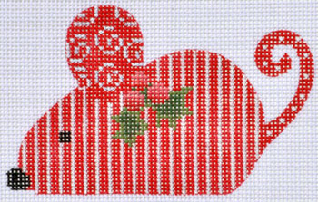 CH-251 Red Striped Mouse 4 ¼ x 3 ¾ 18 Mesh CH Designs