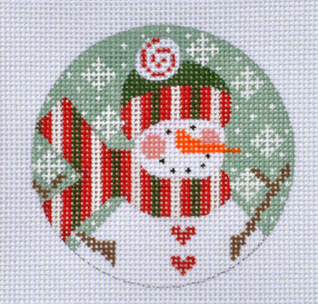 PFOS-05 Snowflake Snowman 3” Round 18 Mesh CH Designs