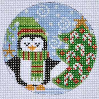PFOS-11 Christmas Tree Penguin 3” Round 18 Mesh CH Designs