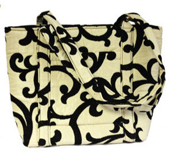 #83 105 Everyday Tote In Perfect Plumage (Swatch) Shown Finished In #05 Rococo Hug Me Bag