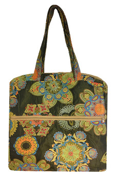 #81 610 The Tony In Fractured Flowers (Swatch) Shown In #79 Kaleidoscope And 67 Prytania Hug Me Bag