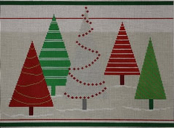 1383 Whimsical Christmas Trees 12 x 9 18 Mesh NEEDLEDEEVA