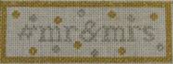 HT12 1.75 x 5  #Mr&Mrs  18 Mesh Kristine Kingston Needlepoint Designs