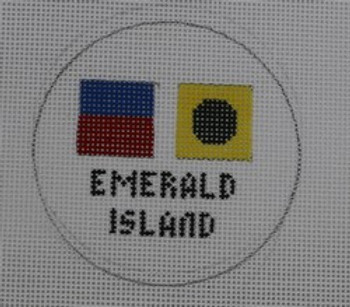 NTO36  3" Round Signal Flags Emerald Island 18 Mesh Kristine Kingston Needlepoint Designs