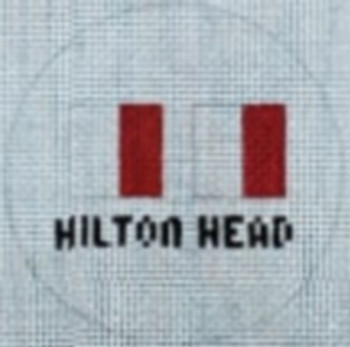 NTO37  3" Round Signal Flags Hilton Head 18 Mesh Kristine Kingston Needlepoint Designs