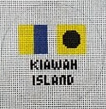 NTO38 3" Round Signal Flags Kiawah Island 18 Mesh Kristine Kingston Needlepoint Designs