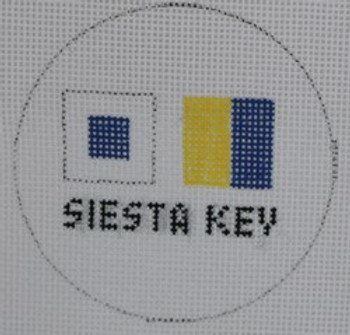 NTO45 3" Round 18 Mesh Kristine Kingston Needlepoint Designs Signal Flags Siesta Key