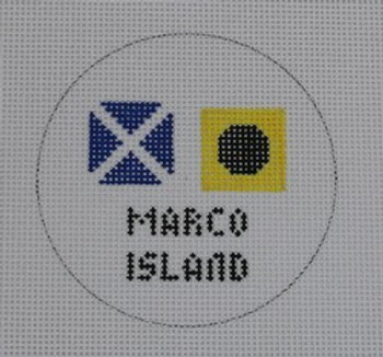 NTO44 3" Round 18 Mesh Kristine Kingston Needlepoint Designs Signal Flags Marco Island