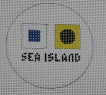 NTO41 3" Round 18 Mesh Kristine Kingston Needlepoint Designs Signal Flags Sea Island