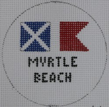 NTO39 3" Round 18 Mesh Kristine Kingston Needlepoint Designs Signal Flags Myrtle Beach