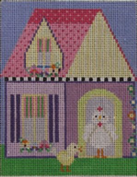 604C Camilla Chicken's House 4.25 x 5.25 18 Mesh NEEDLEDEEVA