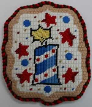 ab444 A. Bradley July Firecracker Cookie 3.75 x 4.25 18 Mesh