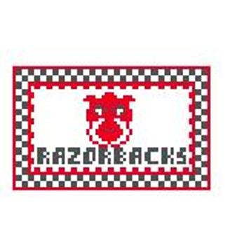 TL279 U of Arkansas Razorbacks 3.5 x 2 18 Mesh Kathy Schenkel Designs