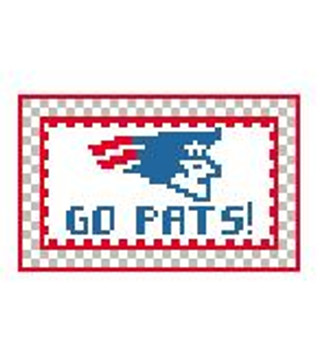 TL275 NE Patriots Go Pats! 3.5 x 2 18 Mesh Kathy Schenkel Designs