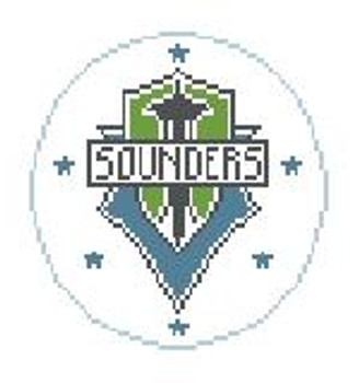 BT340 Seattle Sounders 4" diameter 18 Mesh  Kathy Schenkel Designs