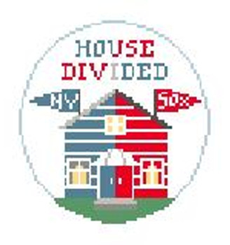 BT270N House Divided Yankees Red Sox 4 dia Kathy Schenkel Designs 18 Mesh