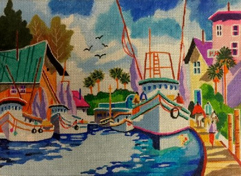 34 Down On The Docks 8 x 11 18 Mesh Purple Palm Designs