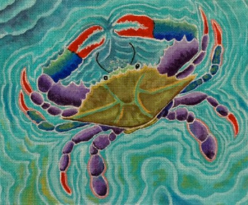 614  Blue Swimmer Crab 9 x 11 18 Mesh Purple Palm Designs