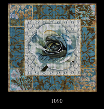 1090 Teal Rose Collage 15x15 13 Mesh  Lani Enterprises