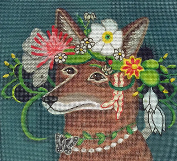 BE-JF97 Barbara Elmore Sundance Designs Coyote In The Afternoon 18 Mesh 8 x 10
